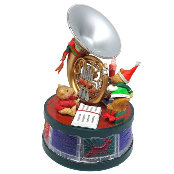 Perfect Harmony Snow Wonder Bears Music Box Tuba Lights Motion 2003 WORKS - Picture 2 of 5